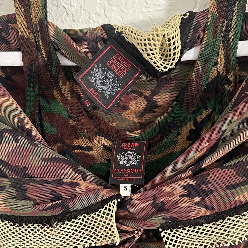 Jean Paul Gaultier SS 1999 CLASSIQUE Camouflage Maxi Dress + Long Sleeve Top - Picture 2 of 6
